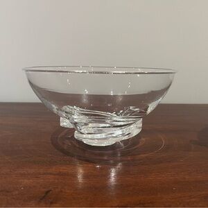Steuben rare “spiral” glass footed bowl